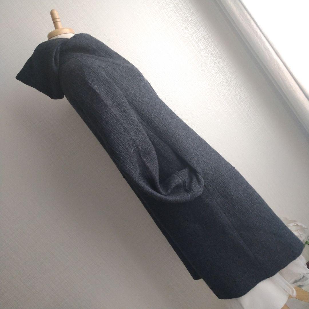 transit par such ウール ダークグレー ロングコート 3