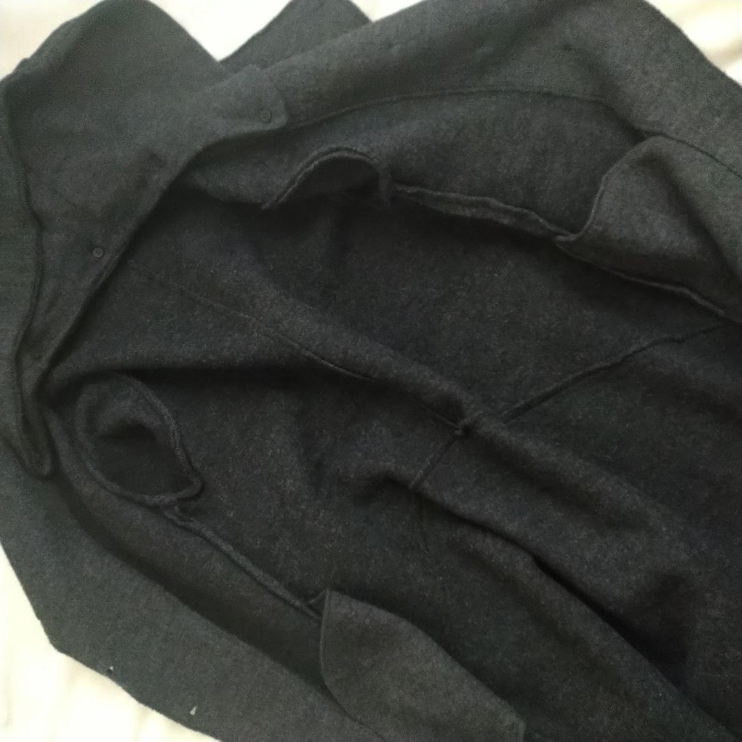 transit par such ウール ダークグレー ロングコート 3