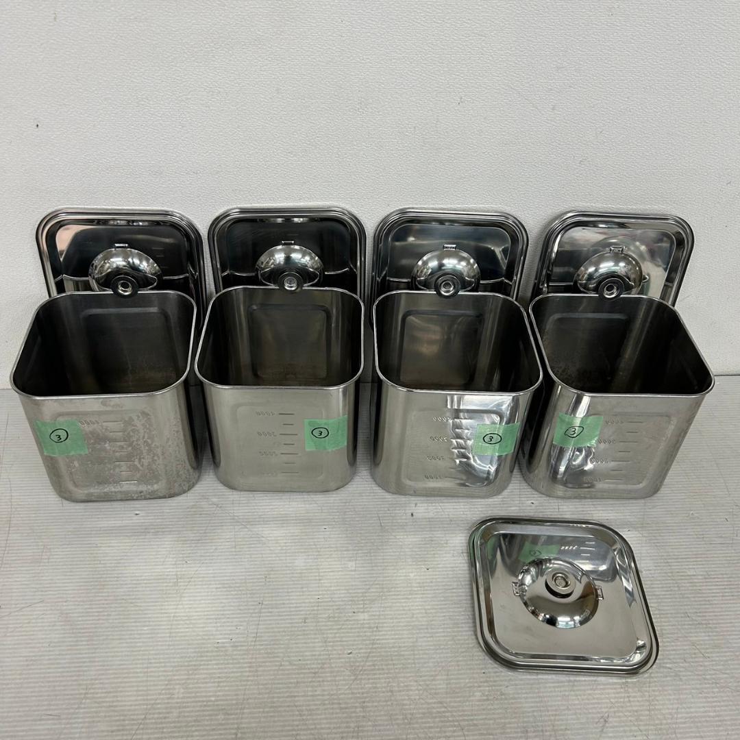 ユキワ 深型キッチンポット ③ ４個セット 蓋あり SIZE18 N0611