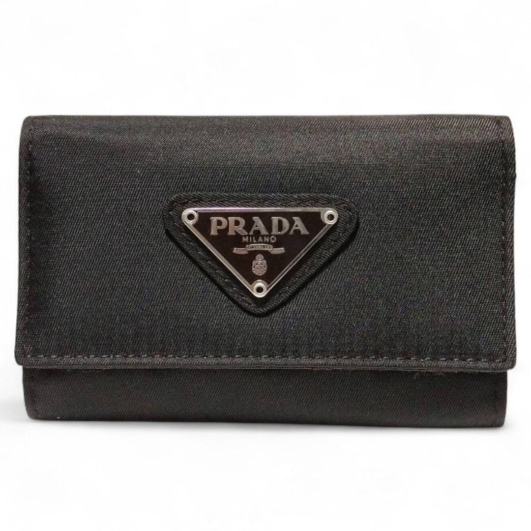 【未使用級】 PRADA プラダ キーケース 3角ロゴ 6連 テスートナイロン