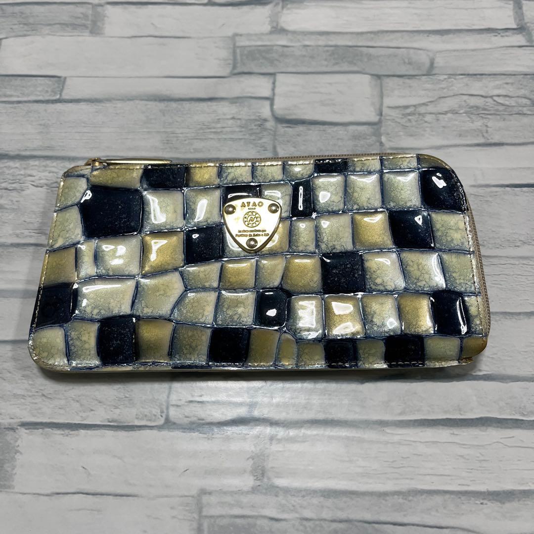 ATAO slimo スリモ ヴィトロ ブループリズム ステンドグラス 長財布