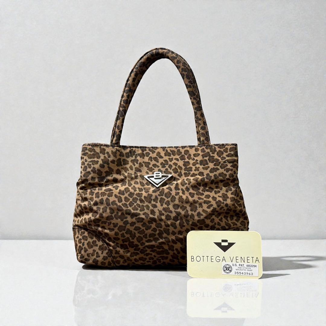 希少☆ボッテガヴェネタ レオパード ミニ ハンドバッグ ロゴ金具