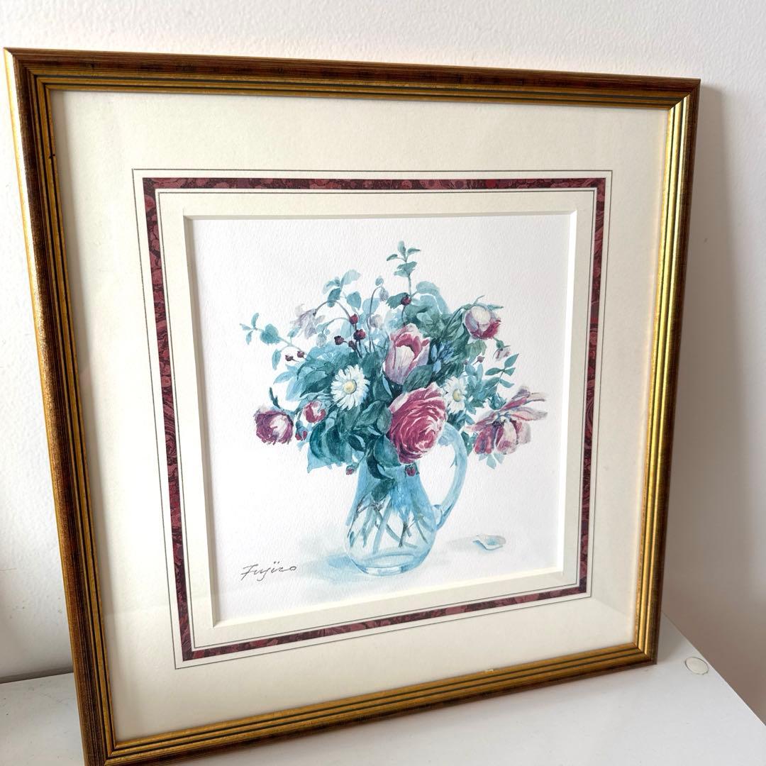 橋本不二子 水彩画 アンティークフレーム - メルカリ