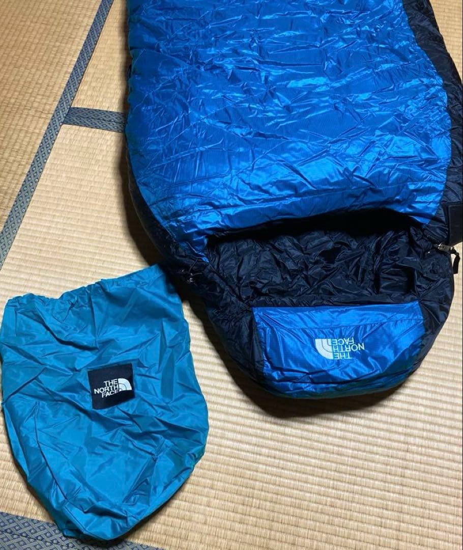 The North Face マミー型ダウン寝袋 青/黒 極寒地可能 2人用