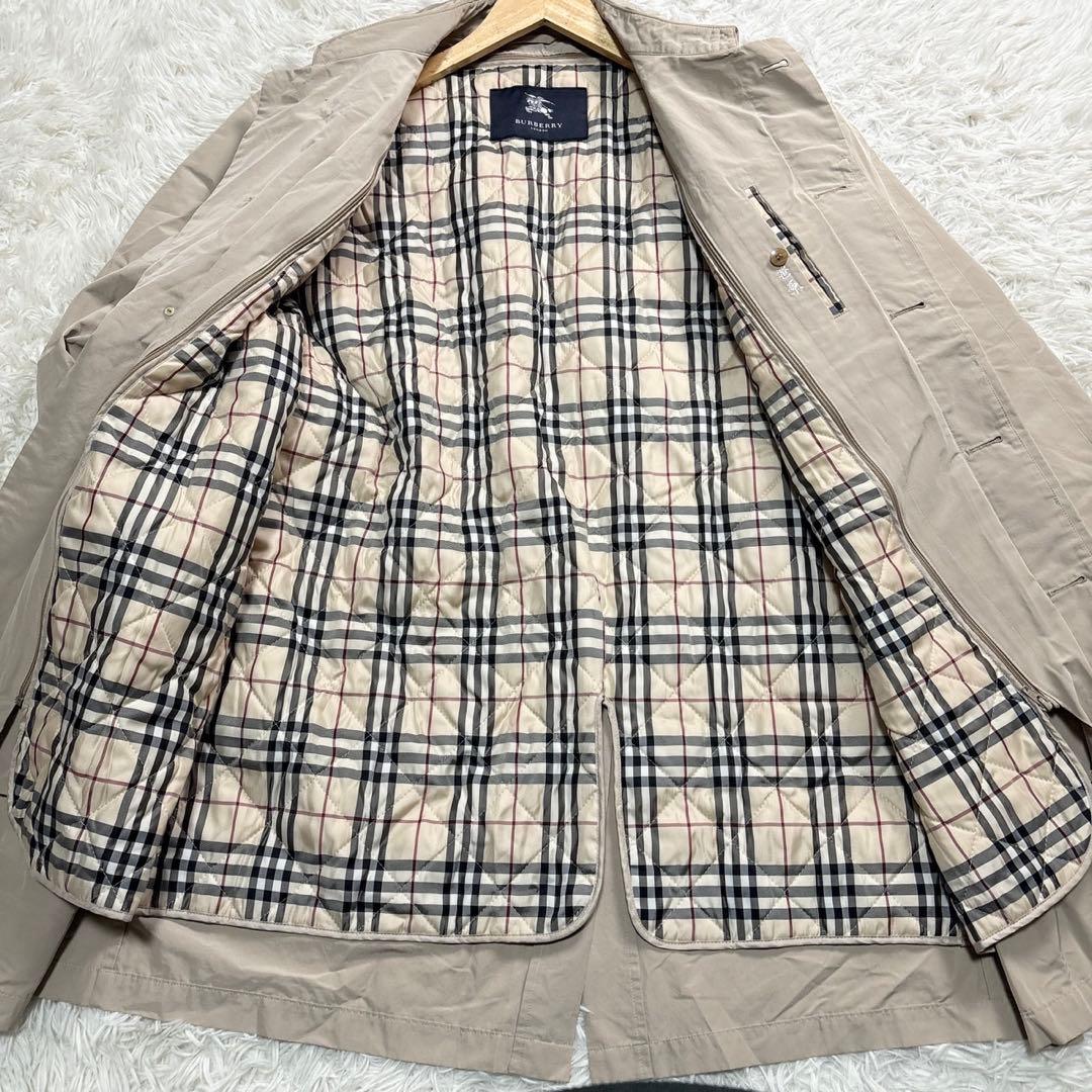 バーバリー コート 2way ライナー L ノバチェック ロング丈