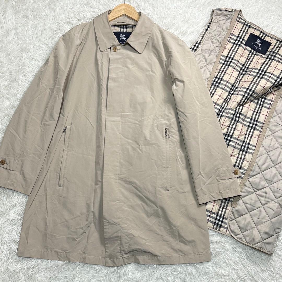 バーバリー コート 2way ライナー L ノバチェック ロング丈