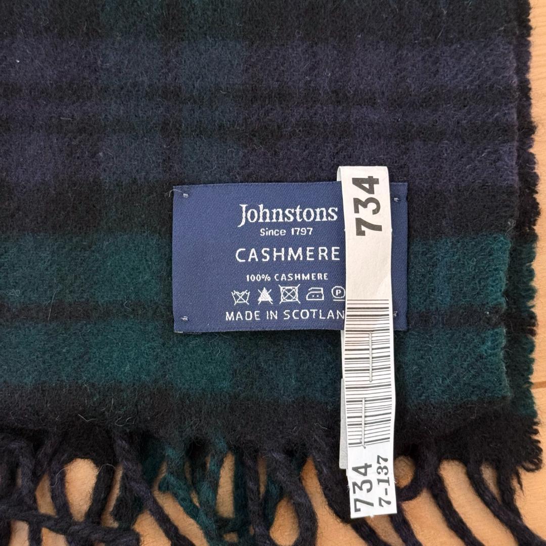 Johnstons カシミヤ マフラー ブラックウォッチ