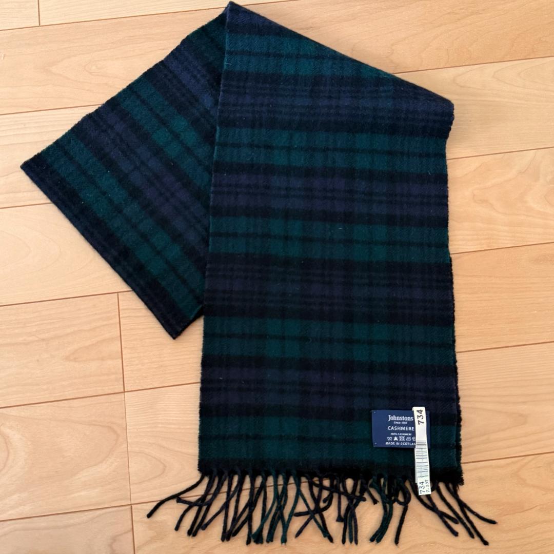 Johnstons カシミヤ マフラー ブラックウォッチ