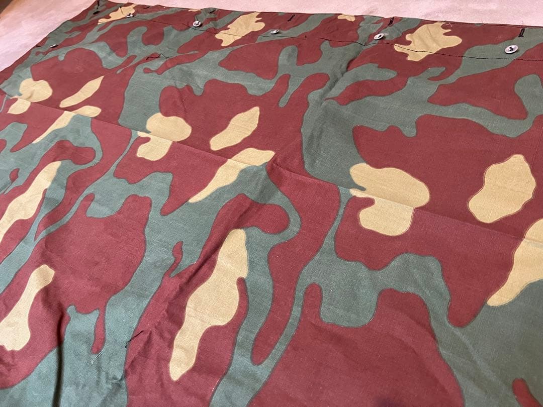 デッドストック 実物 イタリア軍幕 タープ テント サンマルコ迷彩 ソロキャンプ