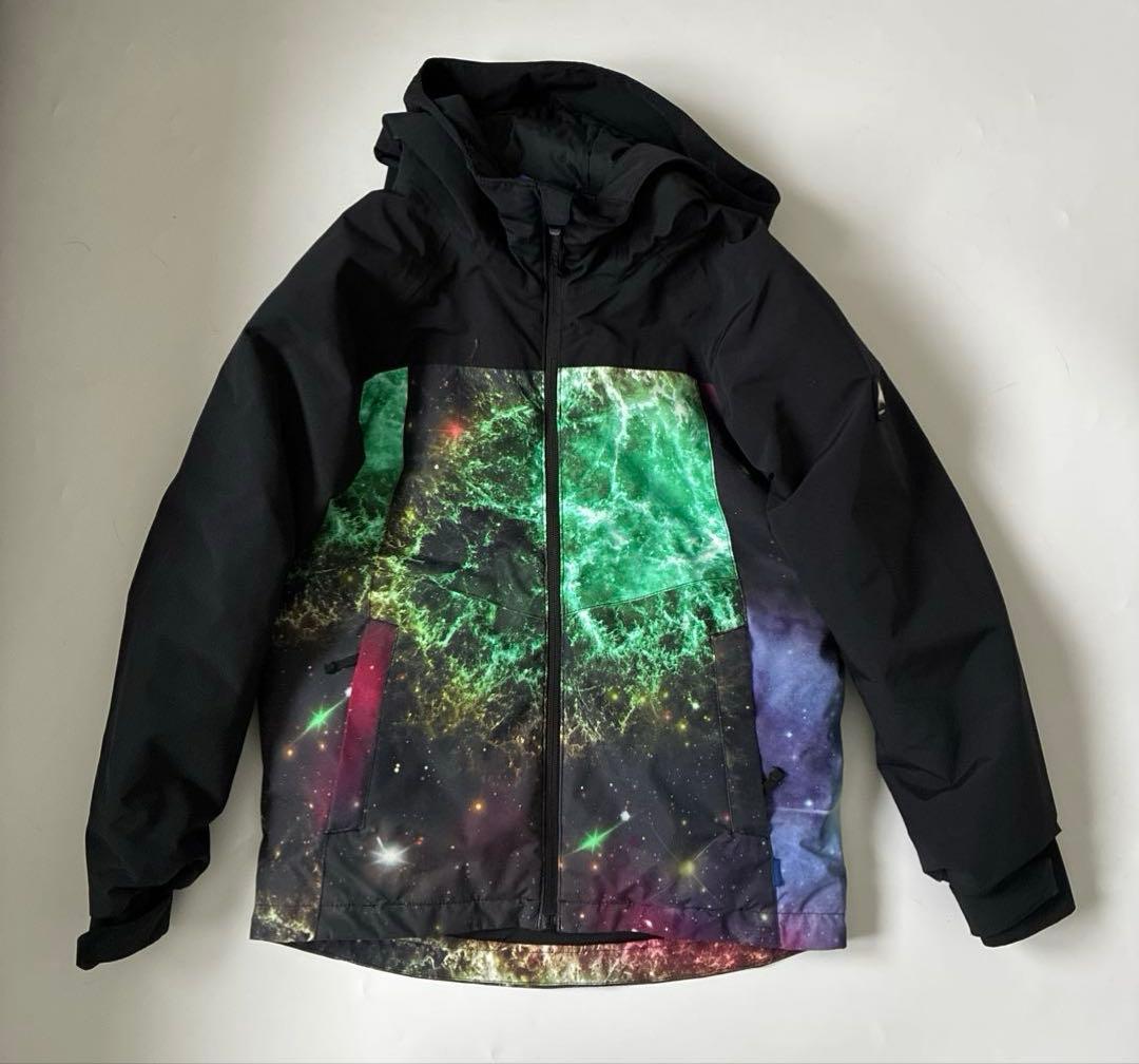 BURTON子ども用スノーボードウェア 上下セット宇宙柄黒　上S下M