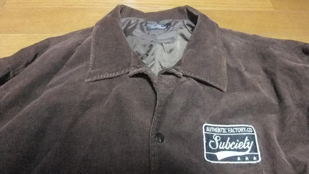 subciety XL サブサエティ ジャケット コーデュロイ ワッペン 茶