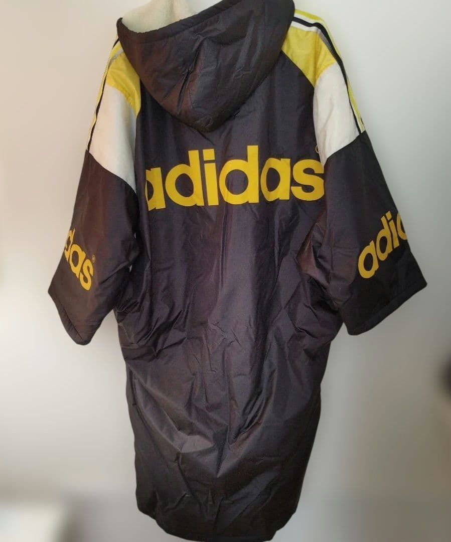 adidas フード付きジャケット 黒/黄色/白 Vintage 90s 00s