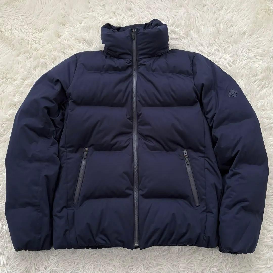 デサントオルテライン 水沢ダウン L ネイビー フード着脱可能