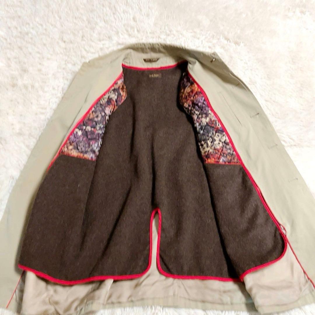 【花柄ライナー・美品】ポールスミスコレクション　ステンカラーコート　L　ベージュ
