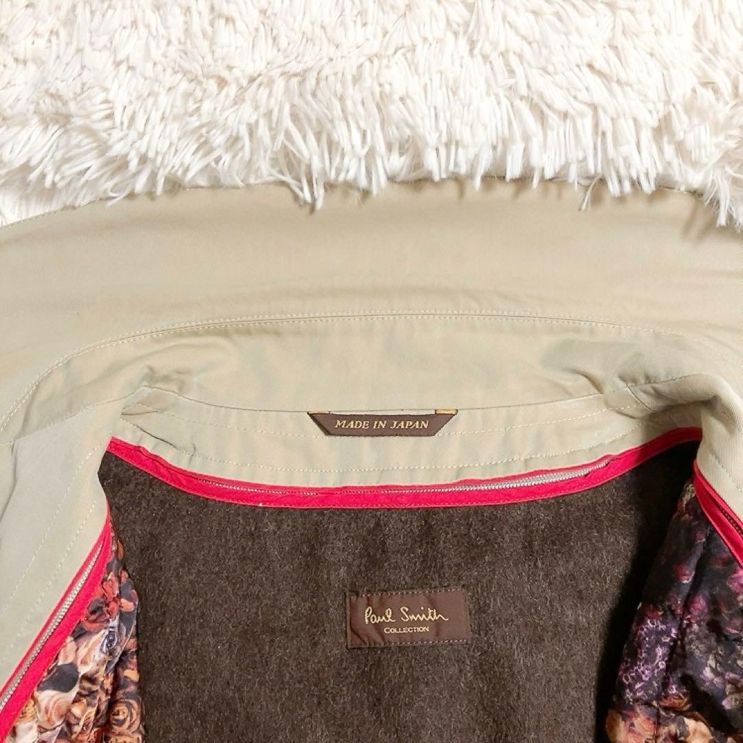 【花柄ライナー・美品】ポールスミスコレクション　ステンカラーコート　L　ベージュ