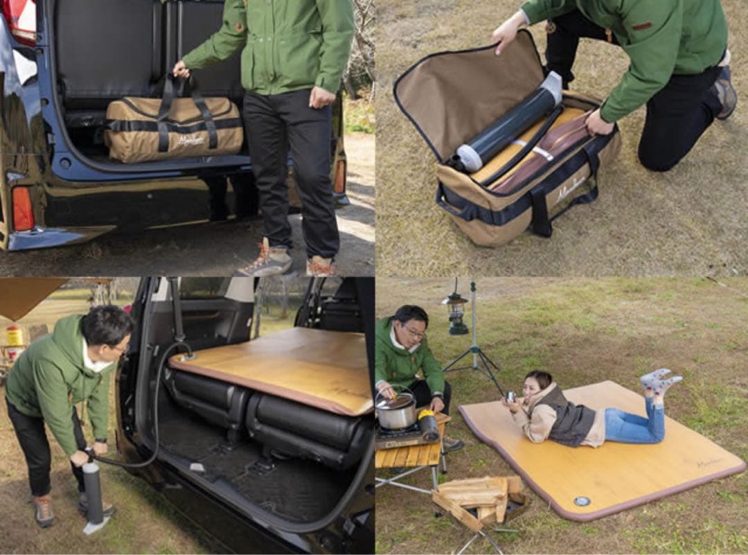 マルビーレ （MAULBEERE）車中泊ベッドマット 茶木目 デリカd5