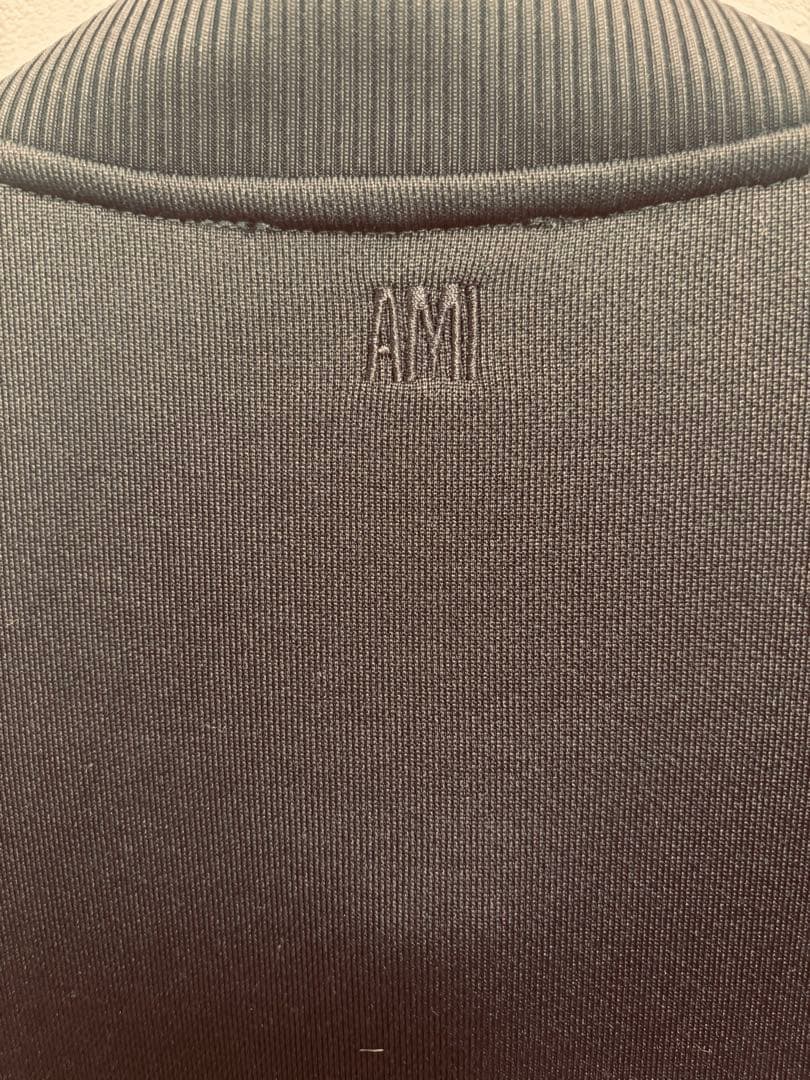 AMI ネイビー ジッパー付きハイネックジャージ アミ サイズS