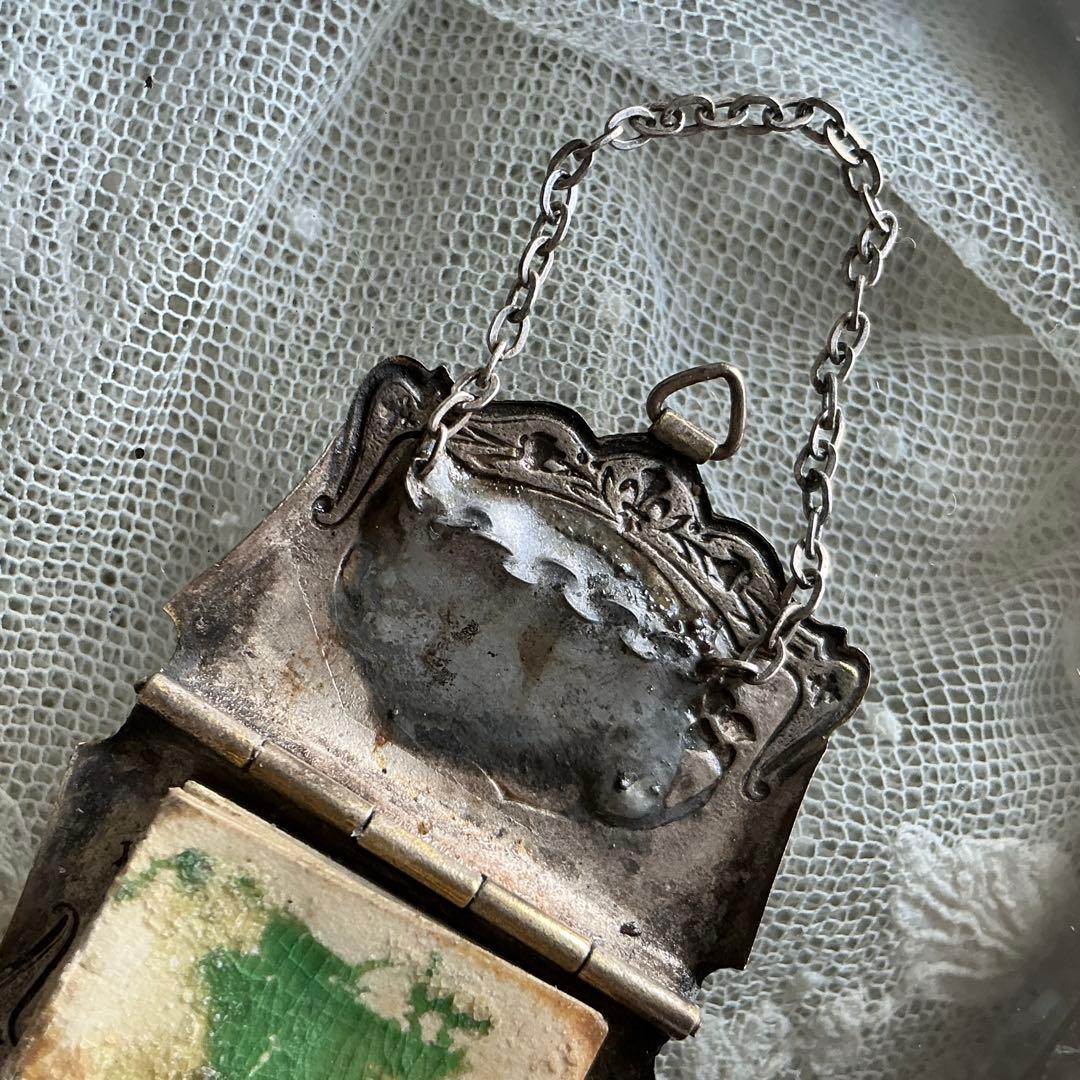 【訳アリ品】フランスアンティーク　ミニチュア　ハンドバッグ　ビスクドール