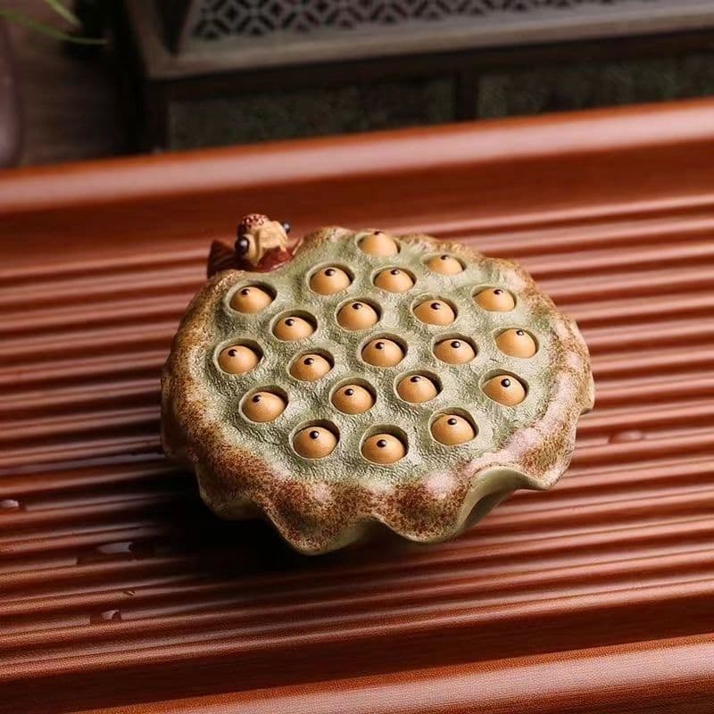 金魚莲蓬紫砂 茶道具 香道具 装飾品 工芸品 美術品 置物