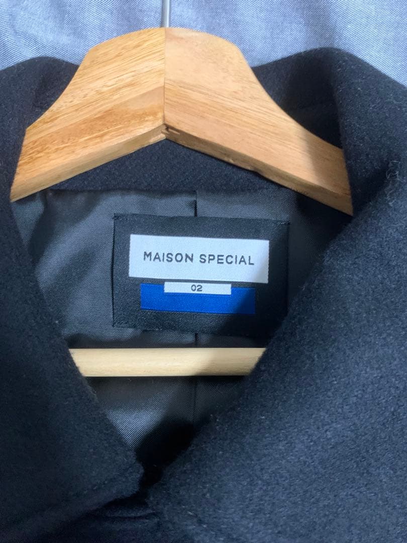 メゾンスペシャル Super140s メルトンバルマカンコート 黒 2 - メルカリ