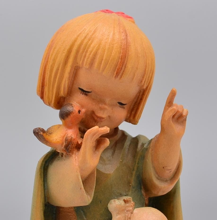 動物と話す　アンリ　ANRI　サラケイ　木彫り人形　15ｃｍ　ご成約済み