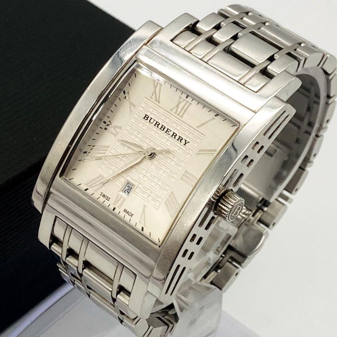 稼働 BURBERRY バーバリー スクエア BU1550 腕時計 ノバチェック