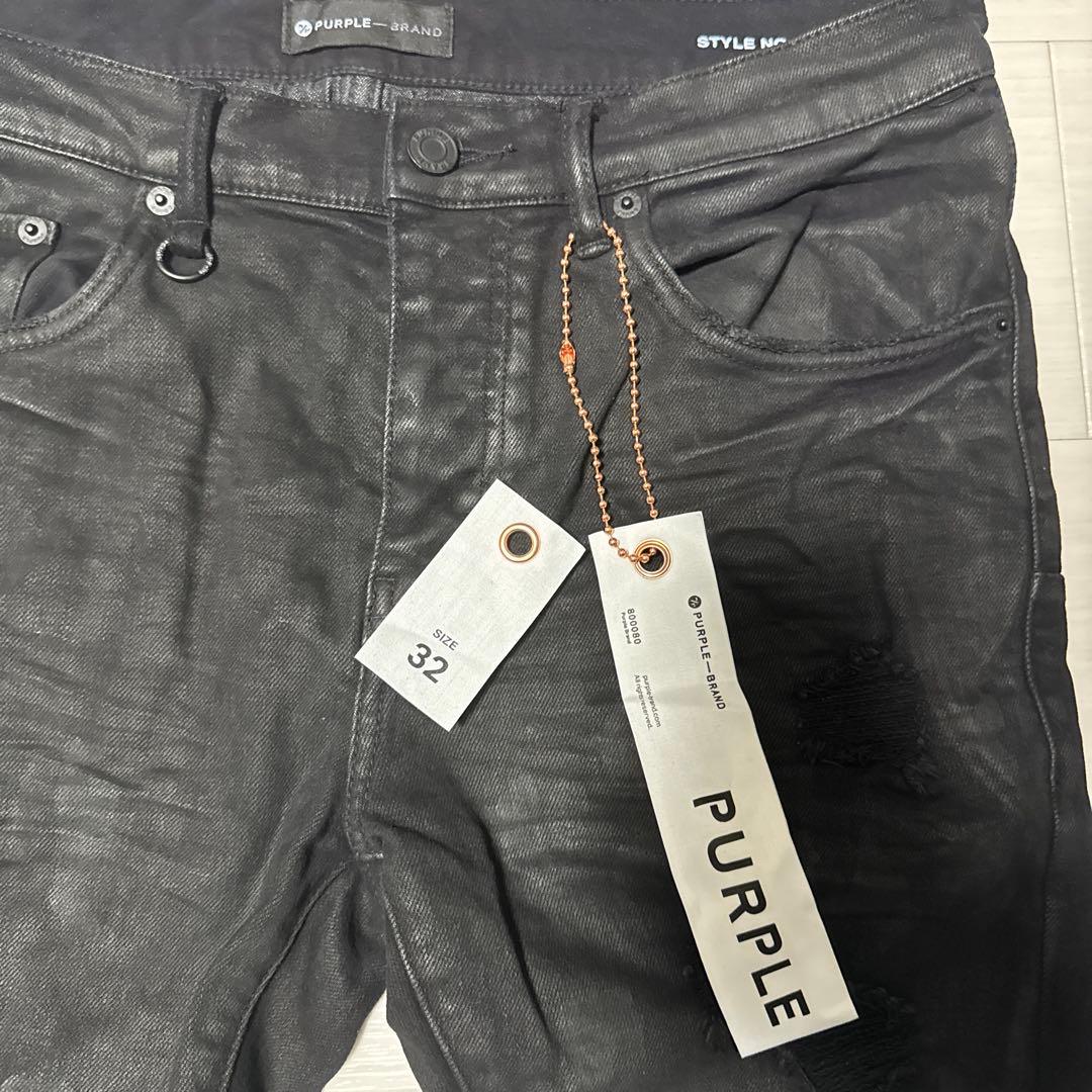PURPLE ブラック スキニーデニム 32 - メルカリ