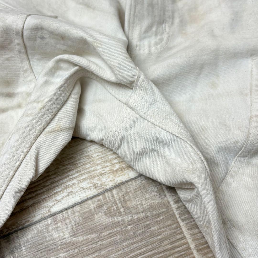 雰囲気抜群 USA製 carhartt ダブルニー ホワイト NAT W38