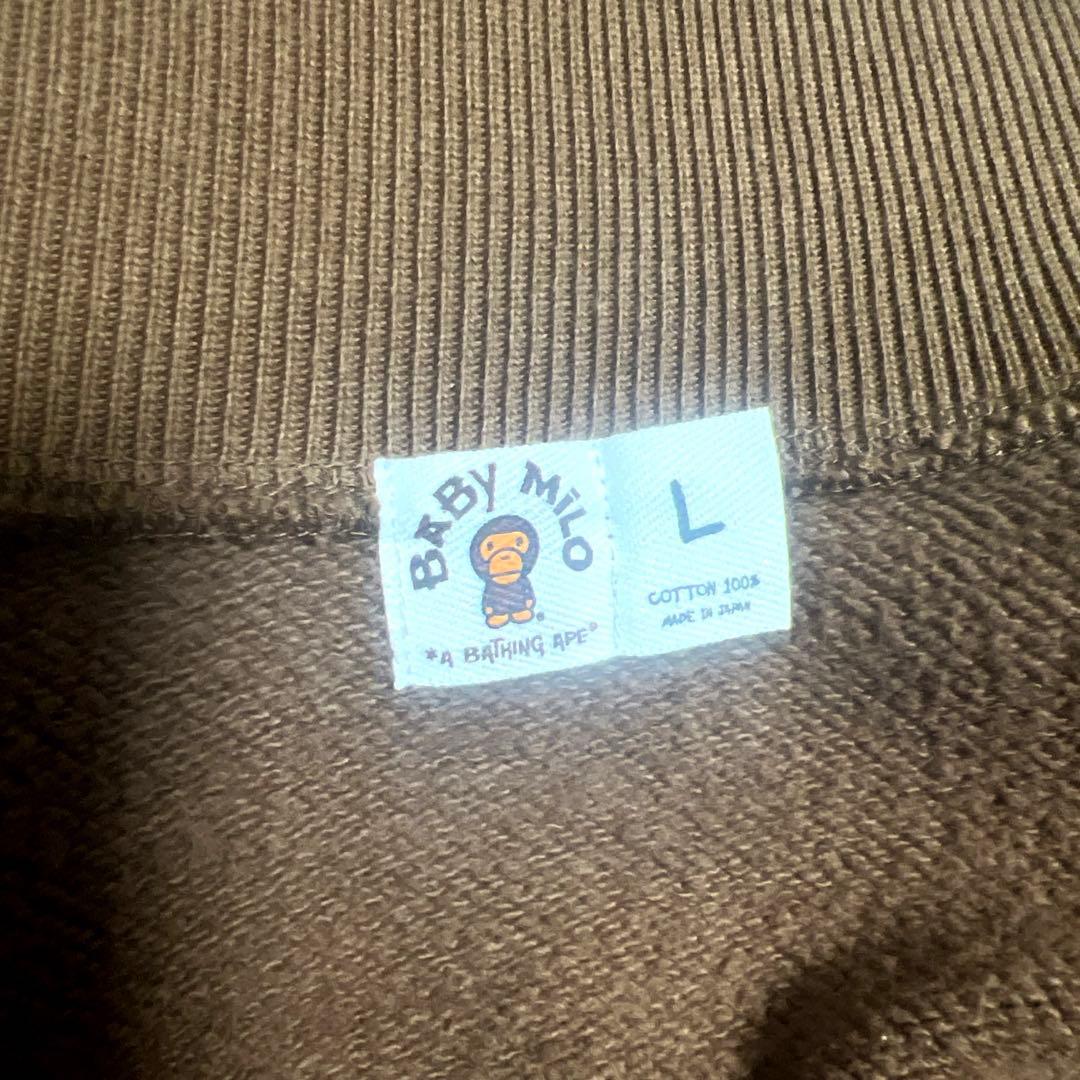 なはま　美品　A BATHING APE 刺繍　スタジャン ブラウン L