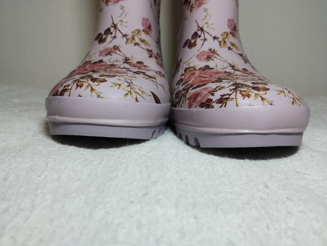 希少 ピンクハウス ピンク バラプリント レインブーツ 長靴 ブーツ 総