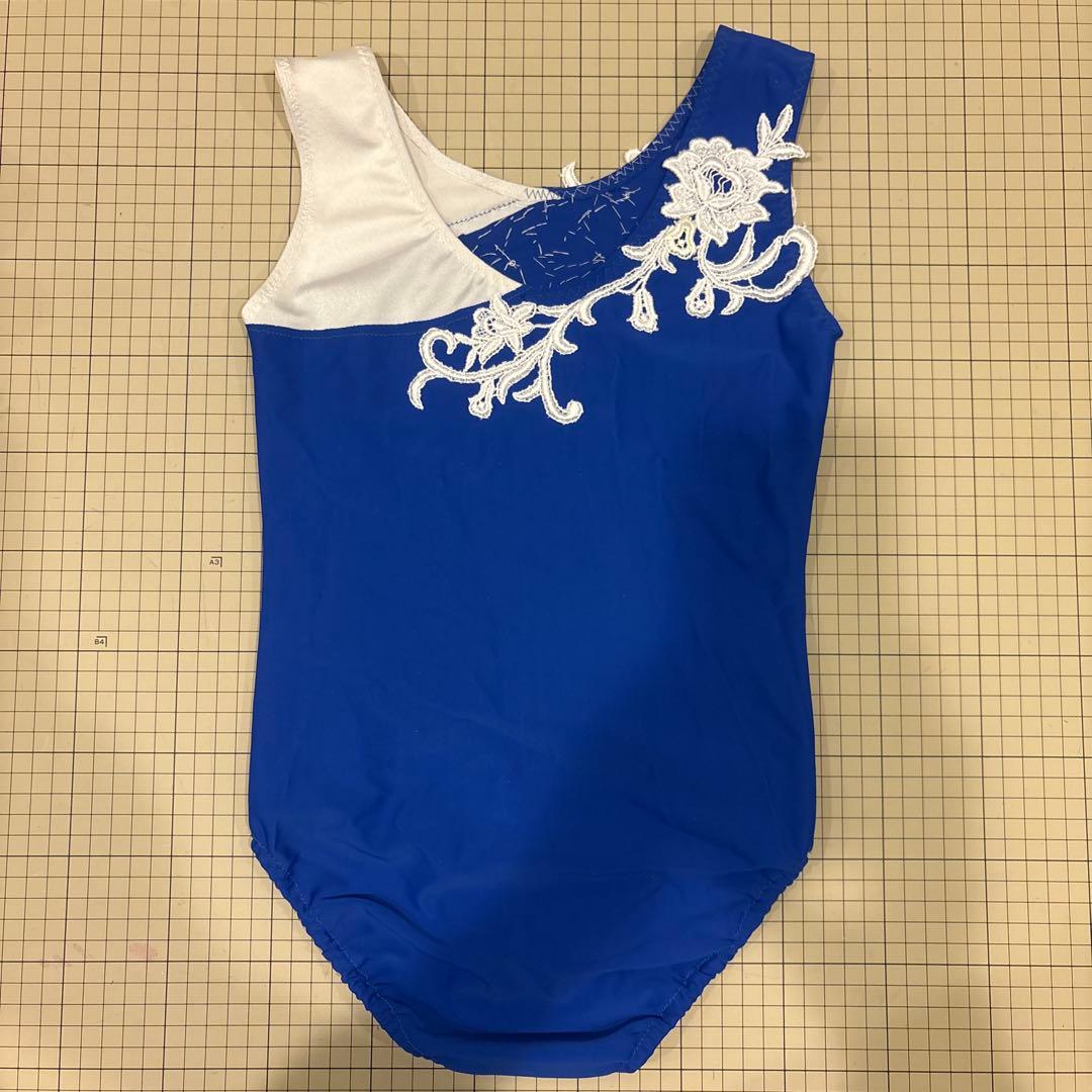 バトン衣装　青・白切替レオタード　130