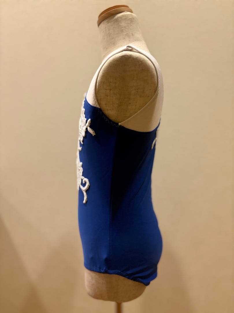 バトン衣装　青・白切替レオタード　130