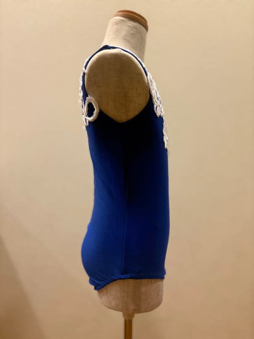 バトン衣装　青・白切替レオタード　130