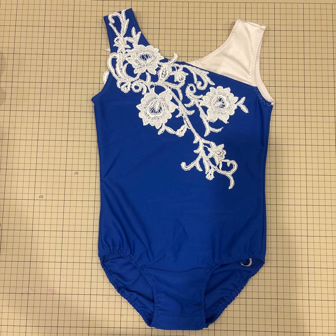 バトン衣装　青・白切替レオタード　130