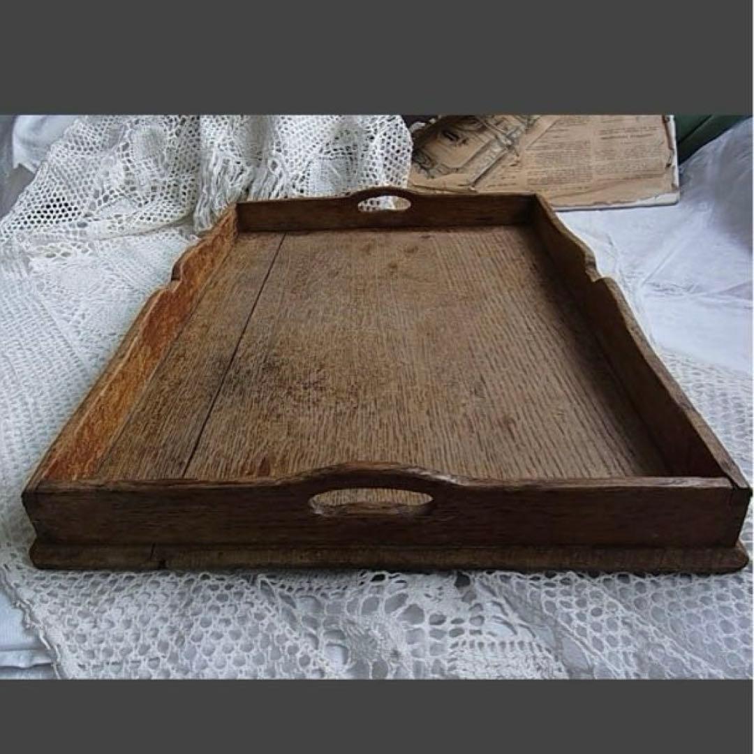 フランスアンティーク大きな木製サービングトレイ　フランスアンティークおぼん