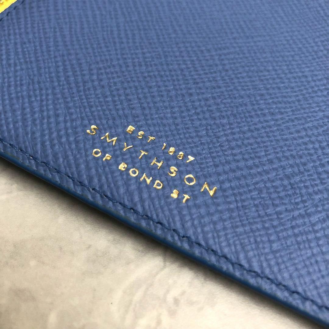 ★極美品★スマイソン カレンシー マルチジップケース ブルー レザー 箱付き