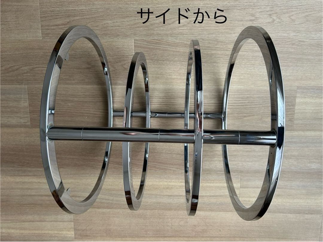 ミッドセンチュリー　北欧ラウンドテーブル3段ガラススライドテーブル☆たのメル便