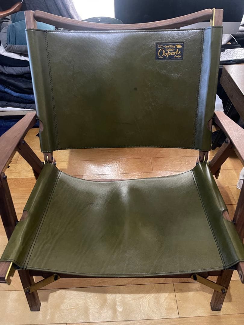 CAMP OOPARTS オーク材 チェア 座面革製 LOWTYPE