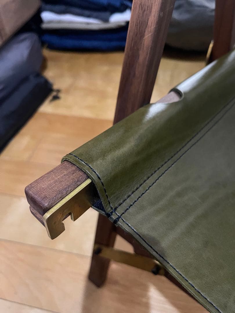 CAMP OOPARTS オーク材 チェア 座面革製 LOWTYPE