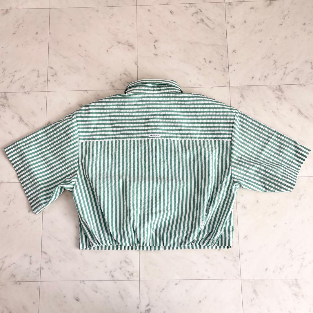 未使用 2023 エヌビービーウィークエンド シアサッカー クロップドシャツ 1