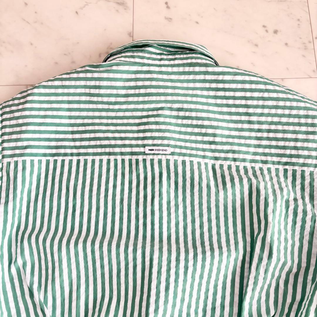 未使用 2023 エヌビービーウィークエンド シアサッカー クロップドシャツ 1