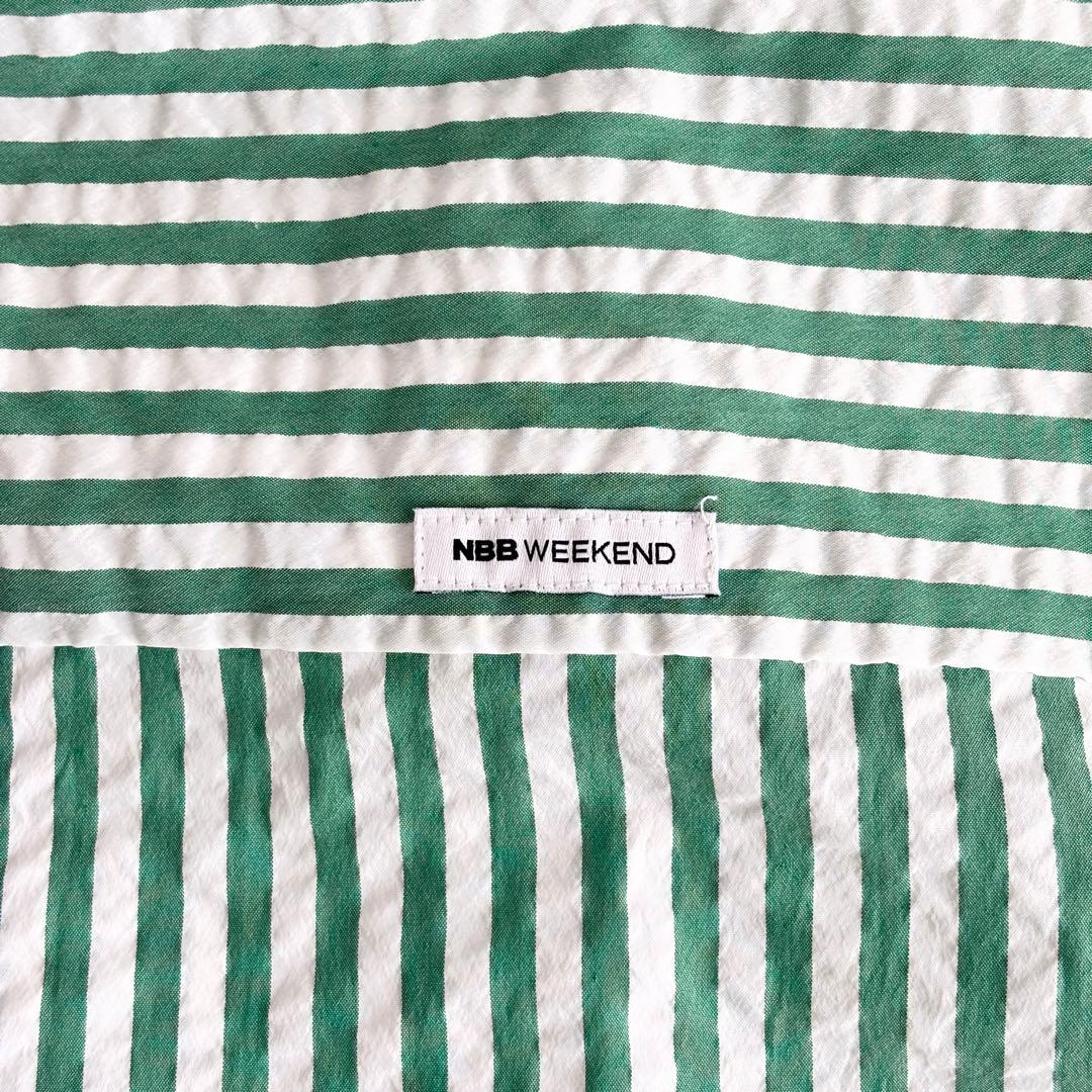 未使用 2023 エヌビービーウィークエンド シアサッカー クロップドシャツ 1