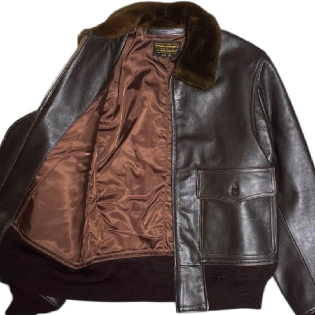 美品 BUZZ RICKSON'S 山羊革 ムートン襟 G-1フライトジャケット