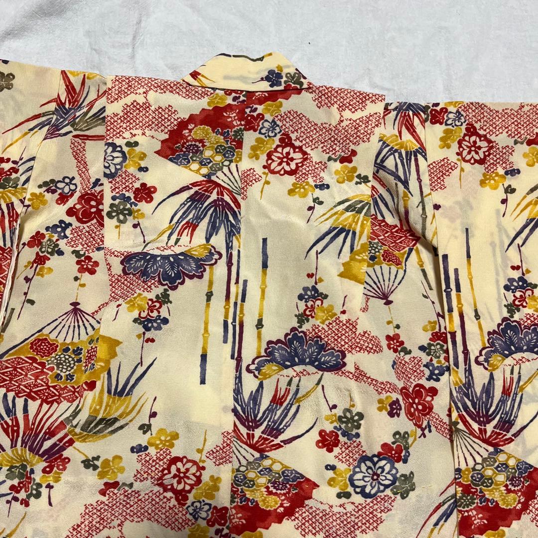 七五三　3歳　着物セット　アンティーク　被布　白　クリーム色