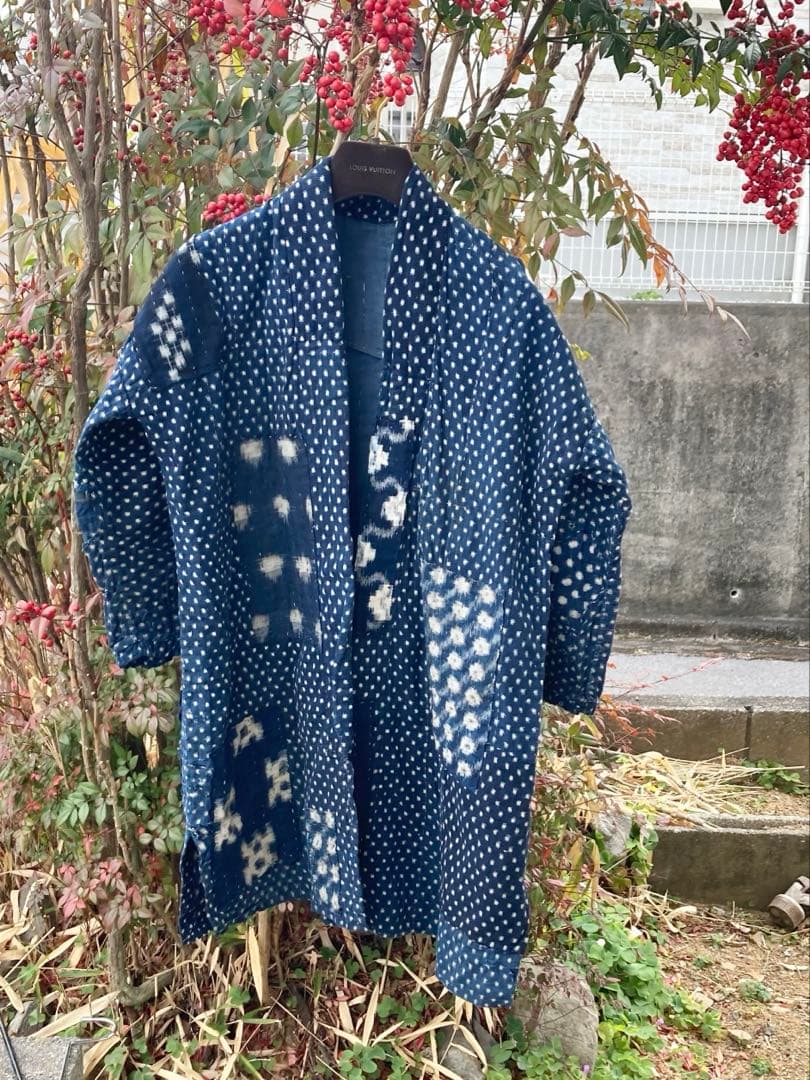 B30 襤褸 野良着 古布 リメイク 藍染 絣 パッチワーク 継ぎ接ぎ 刺し子