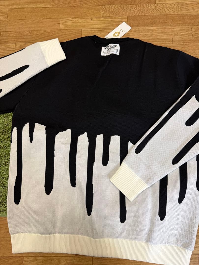 ¥28,600新品正規品【V12/XL裏地付きクルーネックニット長袖カットソー