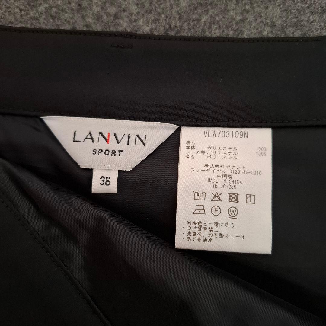 【ランバンスポール】2023年刻印ロゴ×花柄レースプリーツ ゴルフスカートS