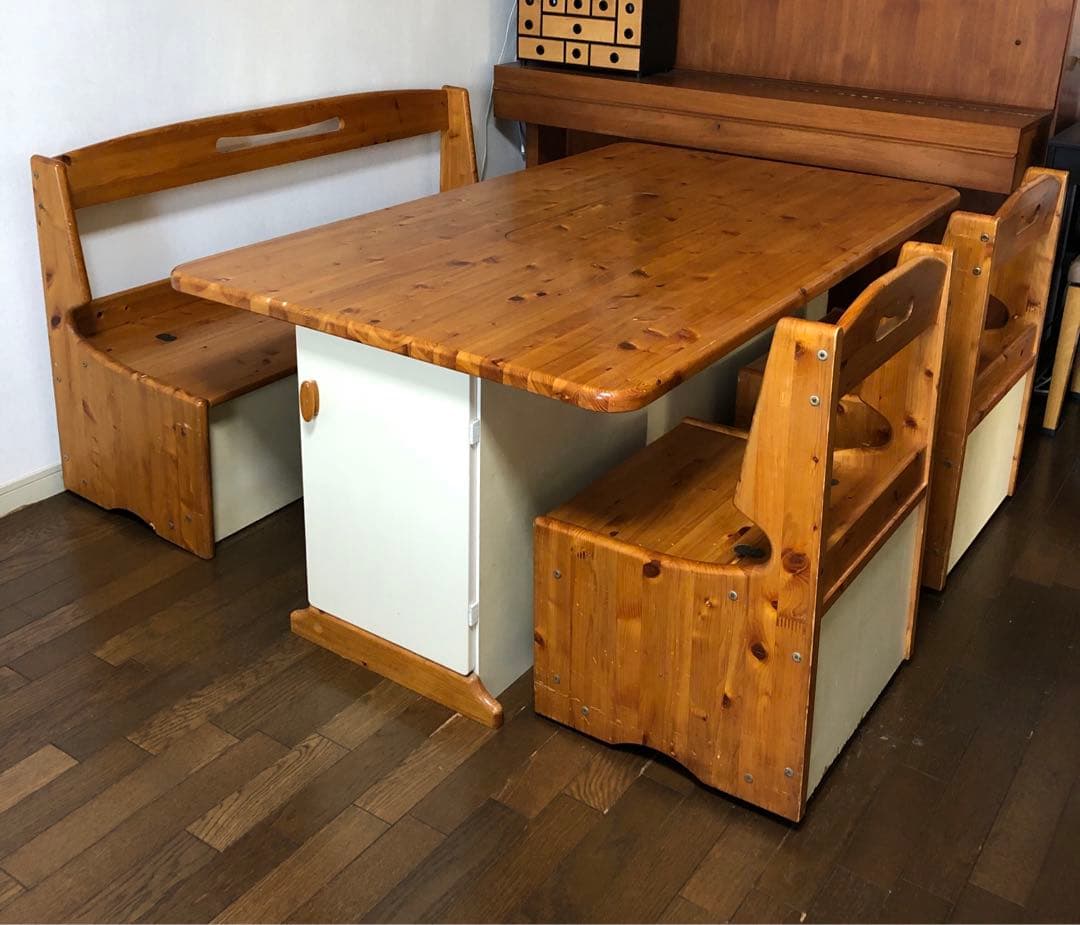 天然木　ひのき　収納多数　ダイニングセット　引き渡し希望　テーブル　椅子