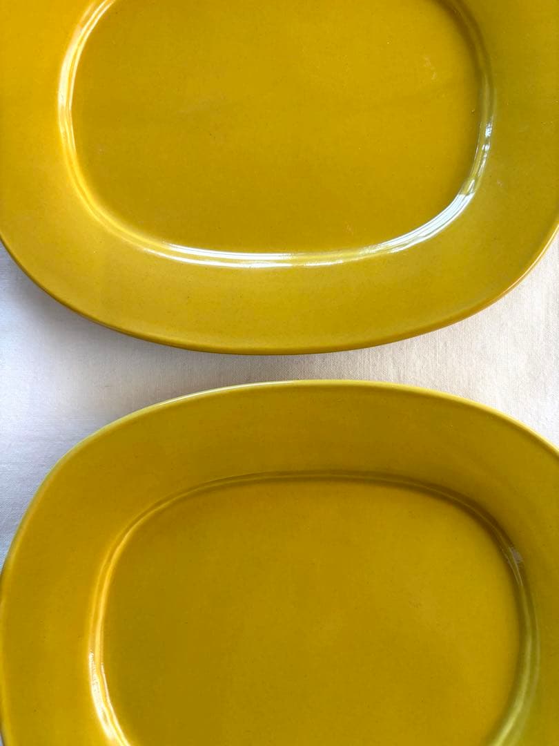 伊藤聡信 イエロー 黄色 オーバルプレート 2枚セット
