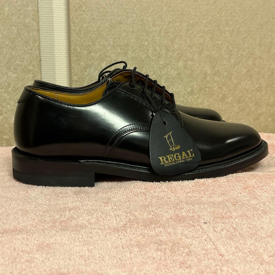 【未使用】REGAL 革靴　レザーシューズ　プレーントゥ　ブラック　24.0cm
